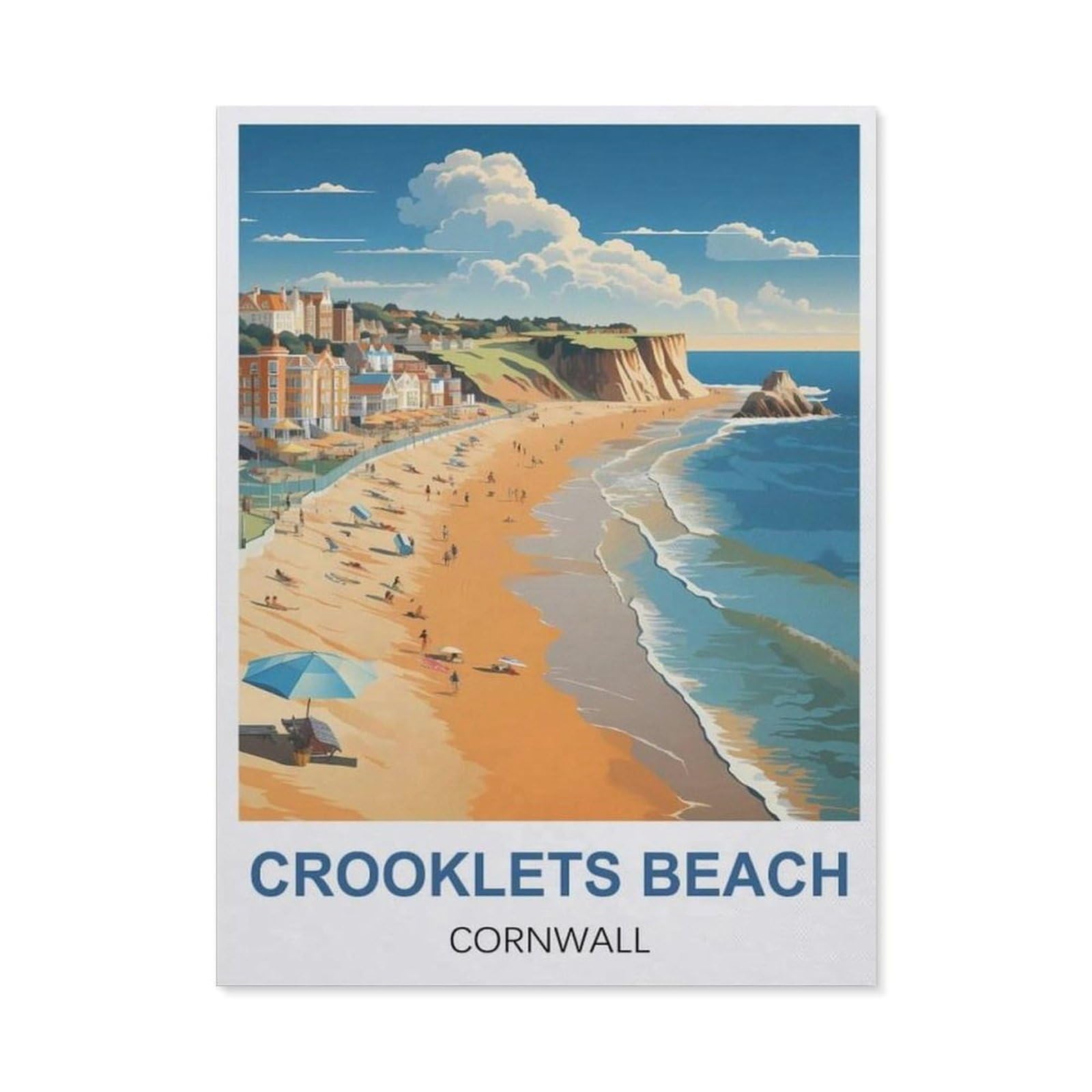 BEAYODKP Diamond Painting Kits ，Crooklets Beach Cornwall