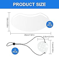 Vista 2 de 50 protectores faciales desechables para la ducha, 2 protectores de ojos de ducha, parche impermeable para ojos, protector facial transparente