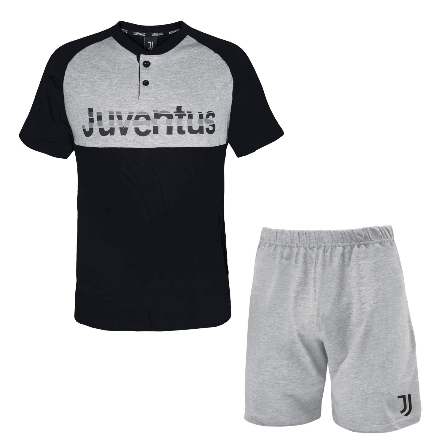 Pigiama Juve Maglietta e Pantaloncini Abbigliamento Tifosi Juventus FC Pigiama Bianco Nero Tifosi Juventini PS 30060