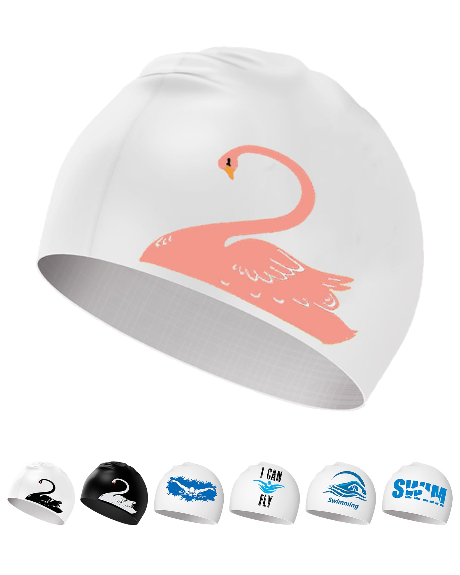 Swimming Hat - Silicone Swim Hat for Women Men Adults Teenagers with Long Hair/Short Hair