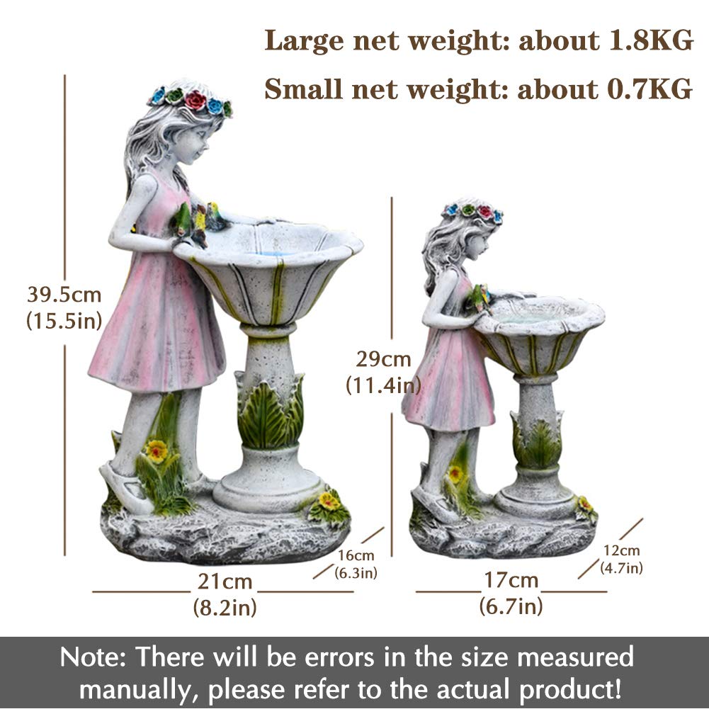 Fée Ornements De Jardin Résine Figurine, pour Pelouse Cour Déco Moderne Statues De Jardin avec Lampe Solaire,Intérieur Exterieur Decoration Art Jardin Sculpture-A Grande
