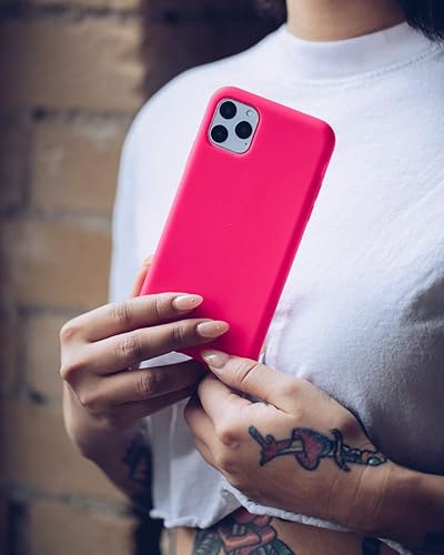 Miniatura 7 de FELONY CASE Funda para iPhone 11 - Funda de silicona rosa neón, silicona líquida con forro de microfibra antiarañazos, funda protectora a prueba de