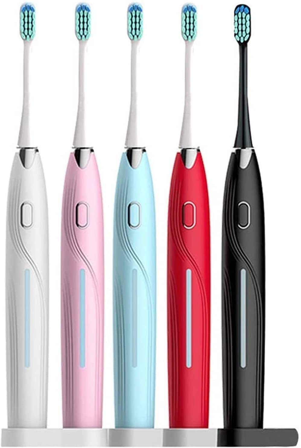 Spazzolino Elettrico for Adulti e Bambini, con modalità di Teste di burs Che Carica for l'uso di spazzolini Ricaricabili a Batteria al Litio (Color : Black)