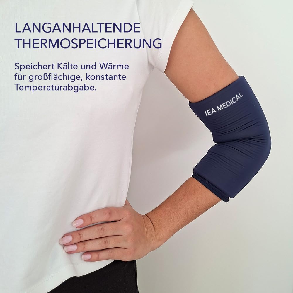 IEA Medical Manga gel frío calor rodilla codo 360, XL pack de 2 | Muñeca, tobillo, pantorrilla, brazo – reutilizable, compresión suave