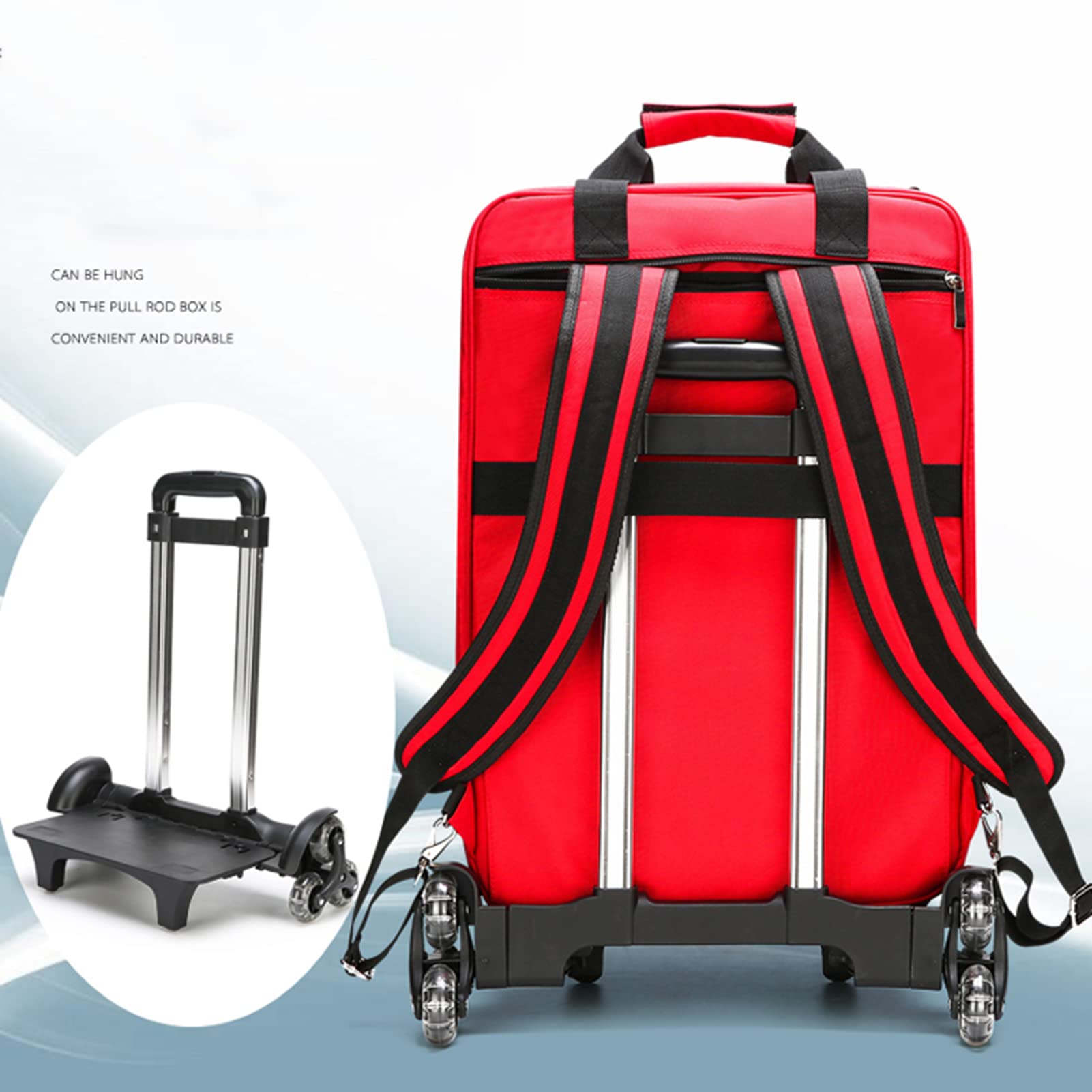 Bolsa para botiquín de primeros auxilios con carrito desmontable, bolsa vacía con separadores extraíbles para uso médico, ideal para visitas domiciliarias y profesionales sanitarios