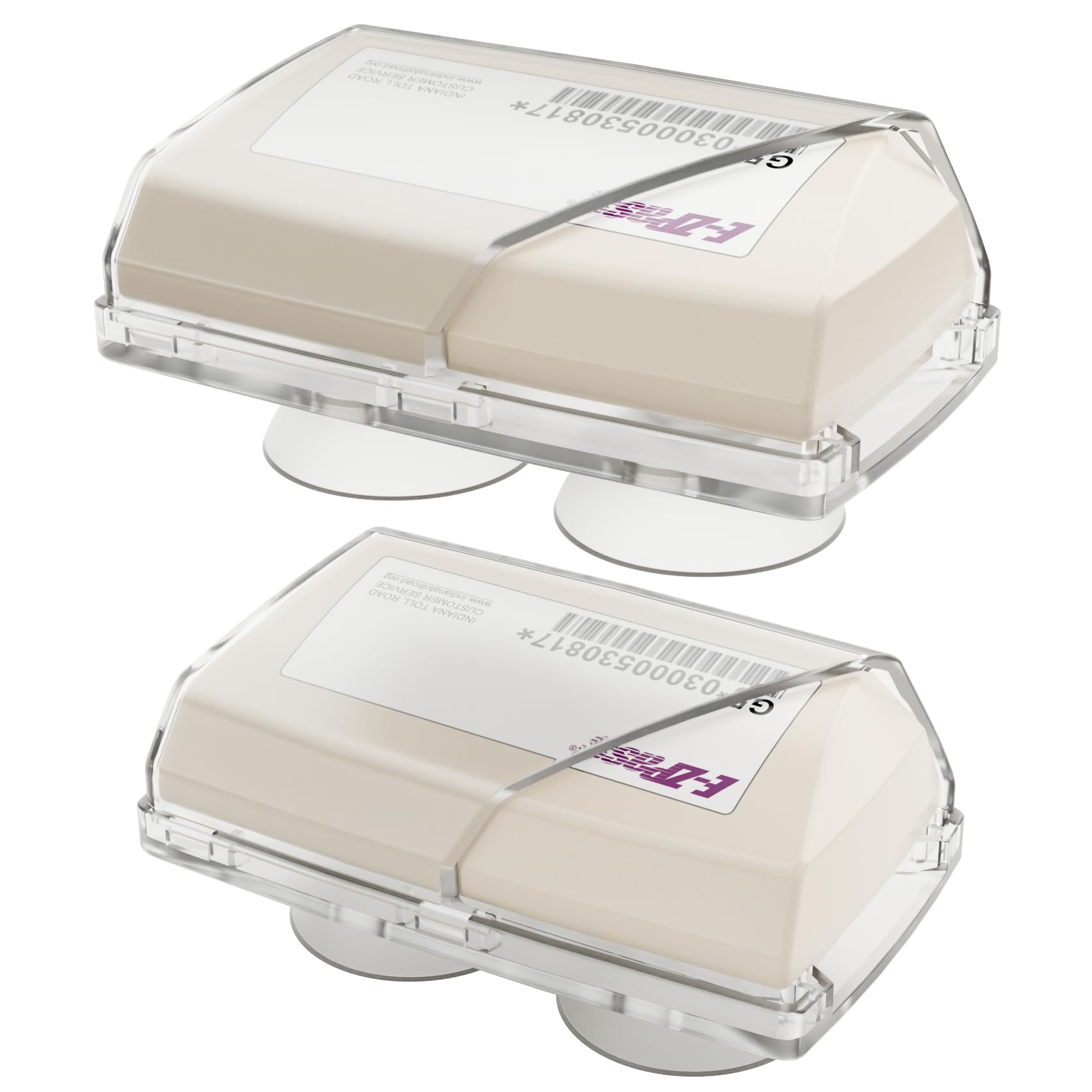FLLIK2 Pack EZ Pass Holder for Windshield. Ezpass Holder with Strong Suction Cups. Toll Pass Transponder iPass Holder. (2, 3.7 x 1.9 inches)