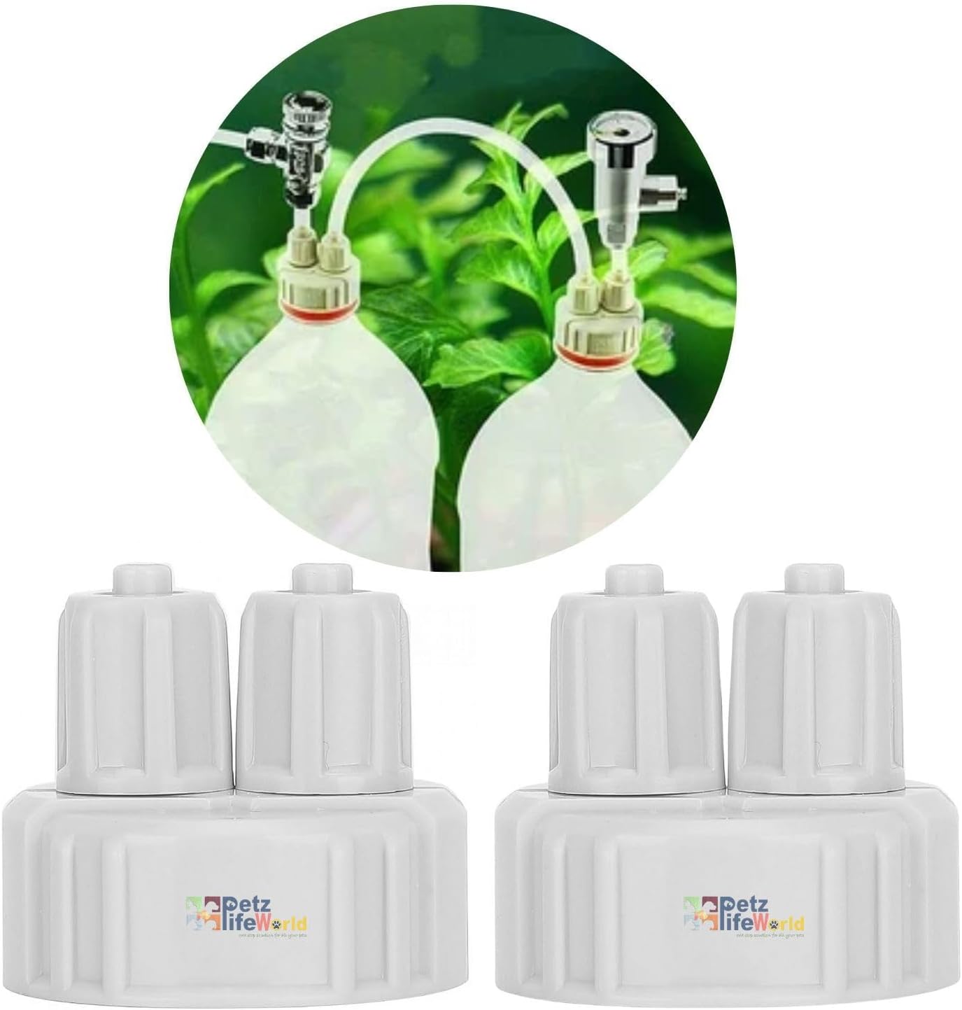 Vayinato Planted Aquarium DIY Co2 Generator Quick Twist Bottle Cap 2 Pcs | Suits All Water Bottles | Leakproof
