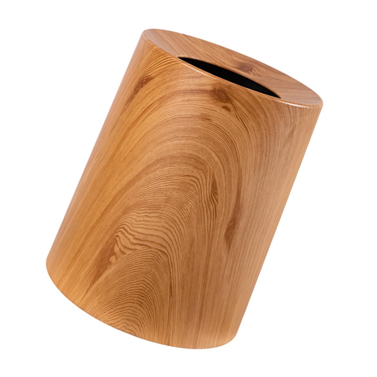 MAGICLULU Wood Texture Ash-bin Simple Design Trash Can Hidden Lidless Waste Container for Home