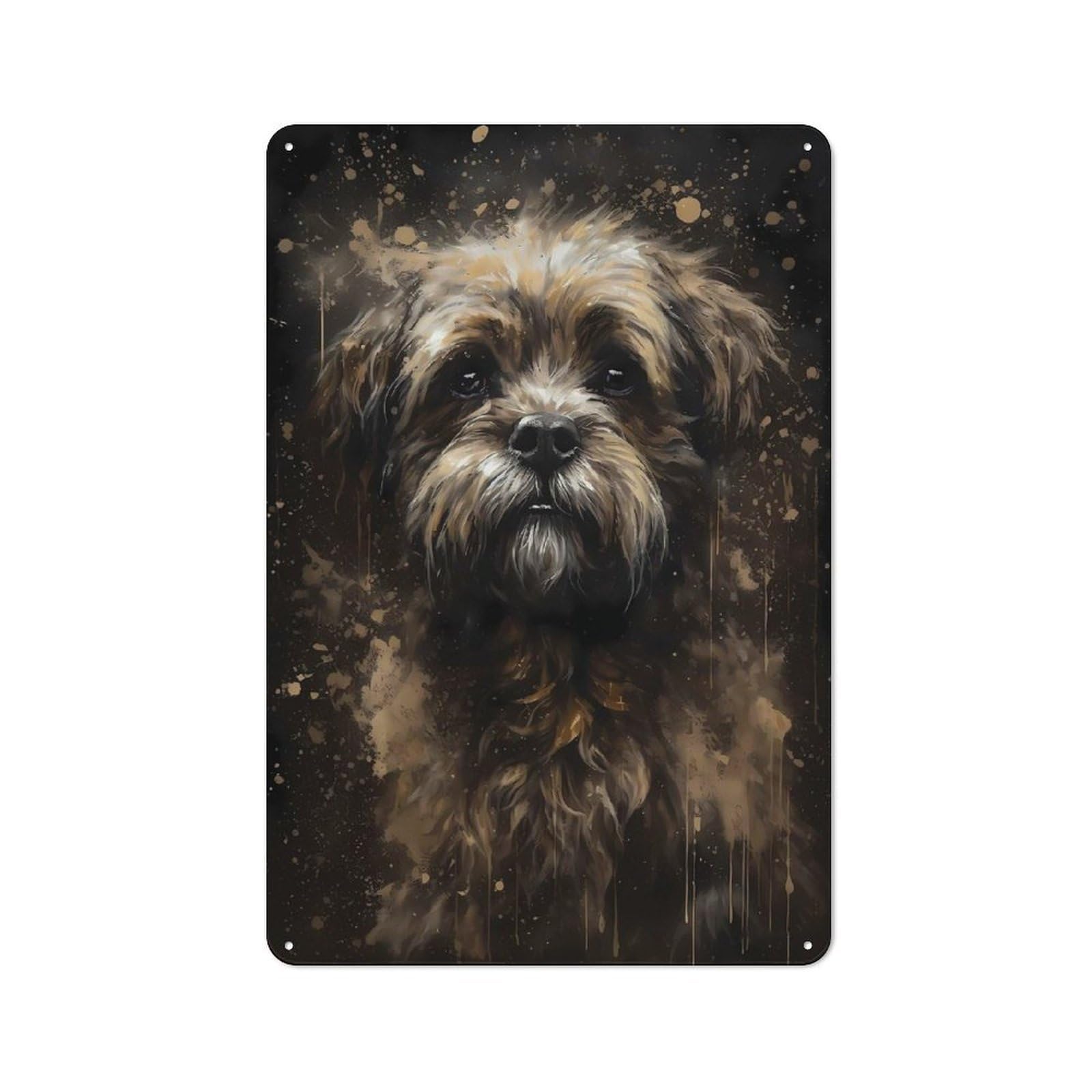 Junmoney Shih Tzu Dog Delightful Rustic Metal Wall Sign 30X20cm For Kitchen Or Home Bar, Suited To Home Bar Enthusiasts