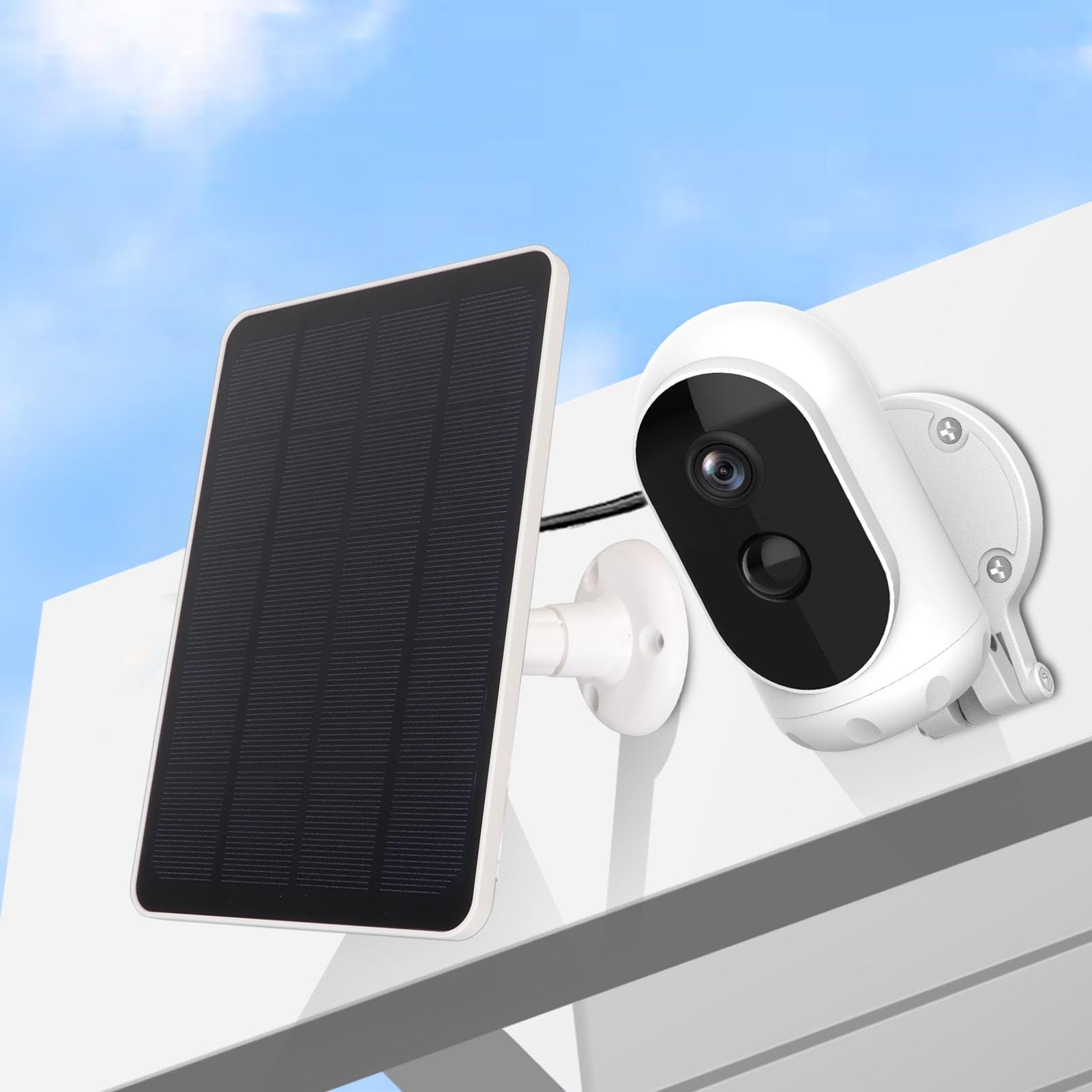 GOTOTOP S340 Pannello solare wireless da esterno 5 V 4 W, pannello solare IP65 per telecamera di sorveglianza esterna, pannello solare di ricarica per fotocamere da trail, adattatore per scheda di