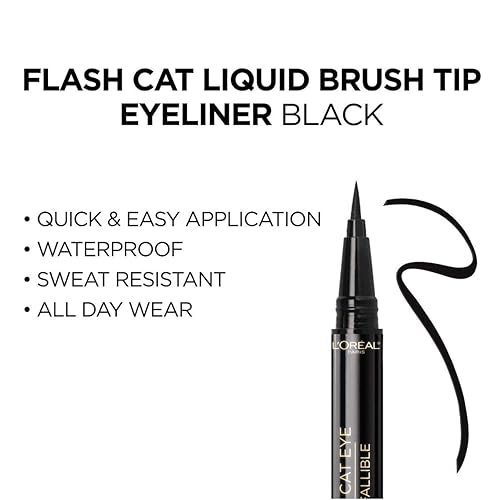 Miniatura 9 de LOreal Paris - Maquillaje Flash Cat Eye by Infallible delineador de ojos líquido a prueba de agua punta fácil de usar plantilla desmontable para