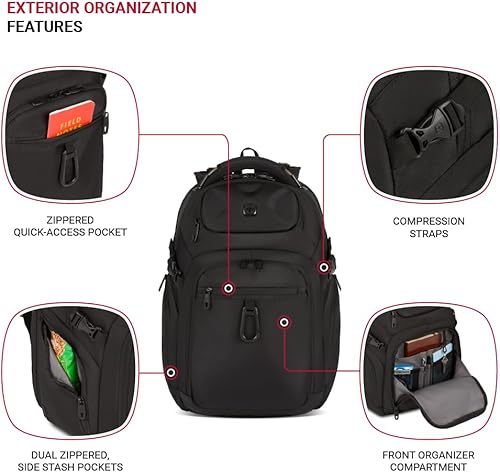 Miniatura 3 de SwissGear Mochila para laptop Scansmart 6752 TSA Friendly, Puntos negro, 17.75-Inch, 6752 Tsa Friendly Scansmart - Mochila para portátil