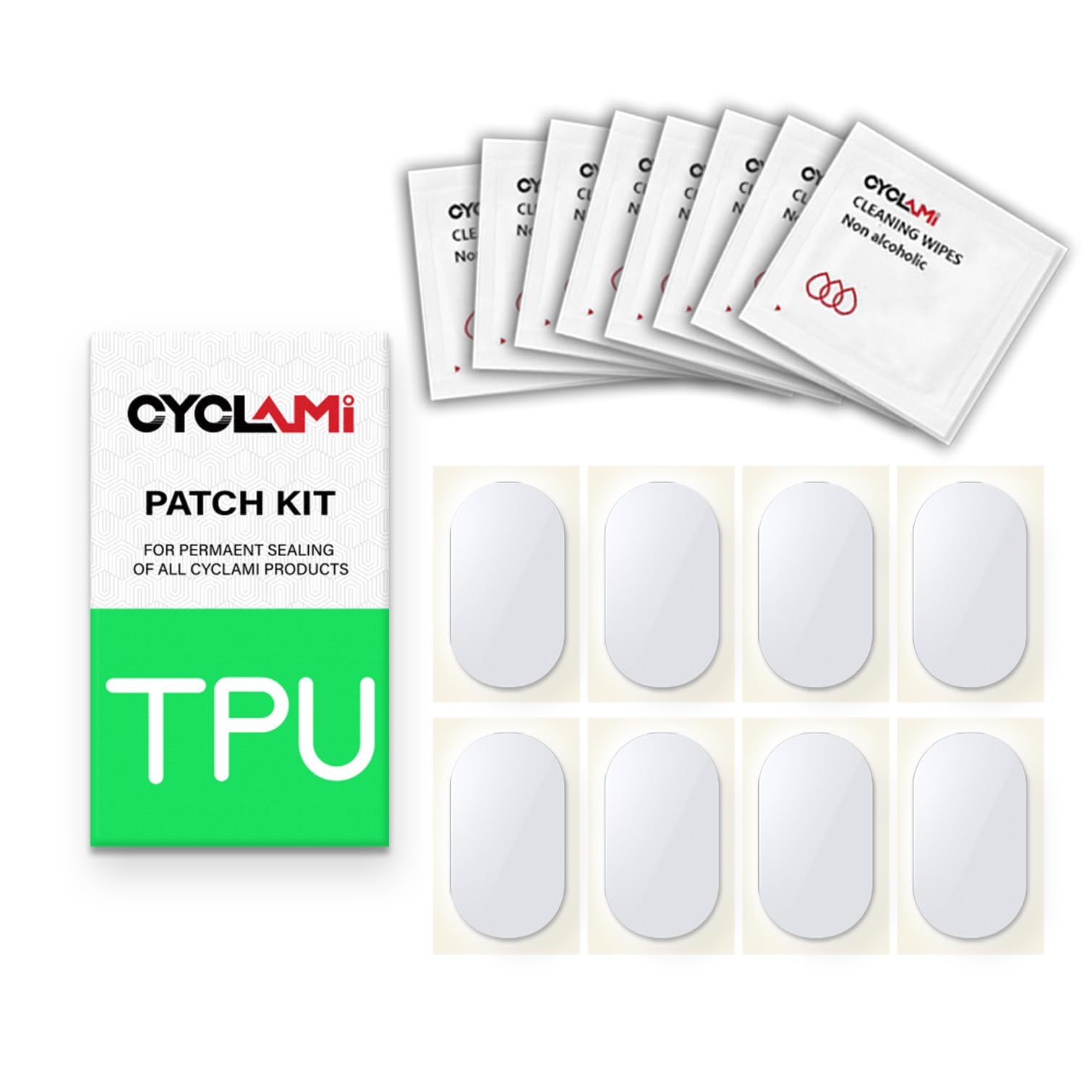 CYCLAMIBike Inner Tube Patch Kits, Bicycle Tire Repair Kit, 8 PCS Bike Patch Kit for Road and Mountain Bikes Tire Repair Kits (Suitable for TPU Inner Tubes)