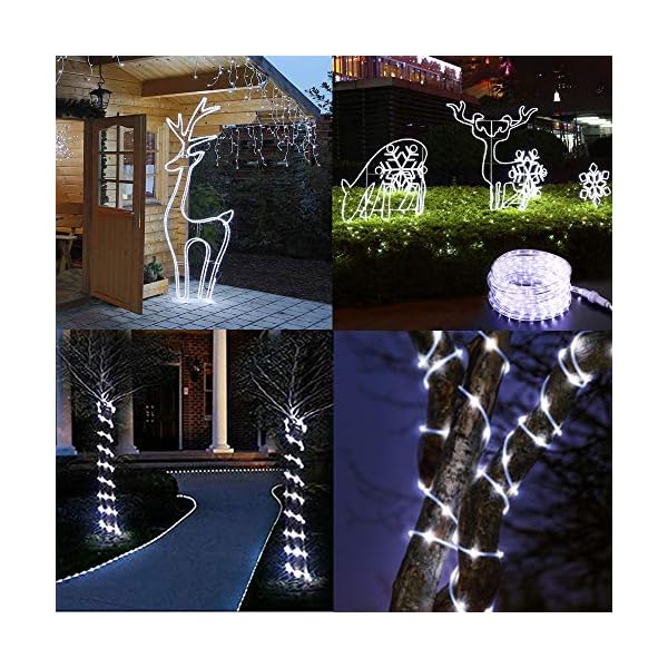 FANSIR Solar-Lichterkette für den Außenbereich, 8 Modi, 100 LEDs, solarbetrieben, wasserdicht, Kupferdraht, Lichterkette… – Bild 7