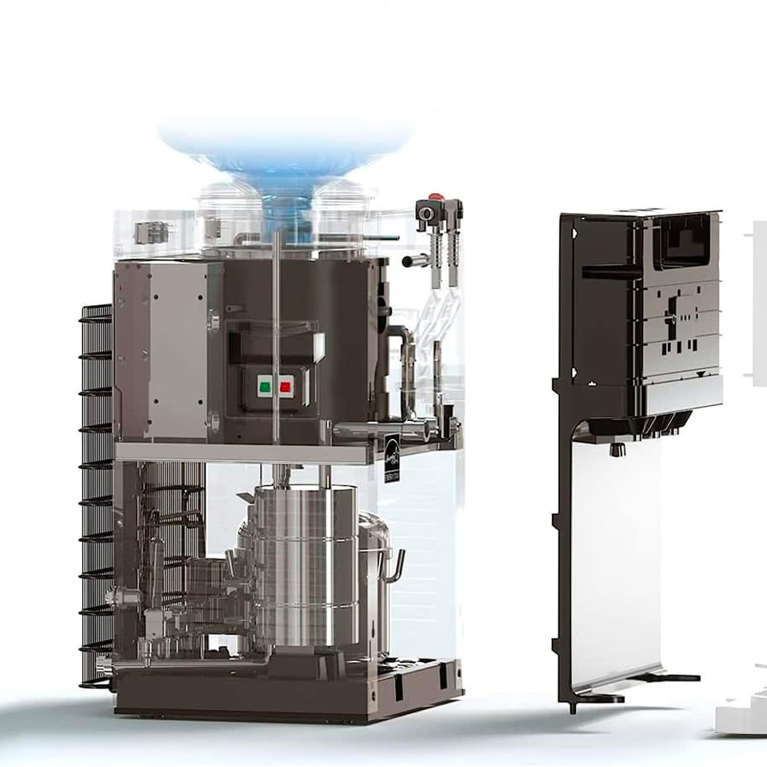Avilia Erogatore d'Acqua Elettrico - Distributore Acqua a 2 Temperature con Riscaldamento 500W, 0.5L, e Raffreddamento 70W, 1.5L, in ABS e Acciaio Inox, 29x38x28cm