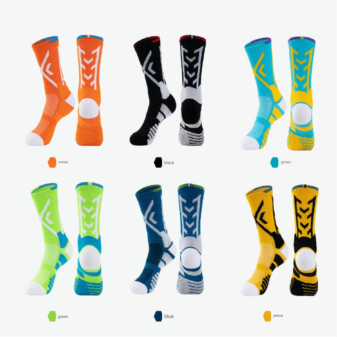 Calcetines Hombre Calcetines Masculinos Calcetines Deportivos De Baloncesto Sin Costuras Y Femeninos Adecuados para Correr, Ciclismo, Remo Y Fitness-6 Pares