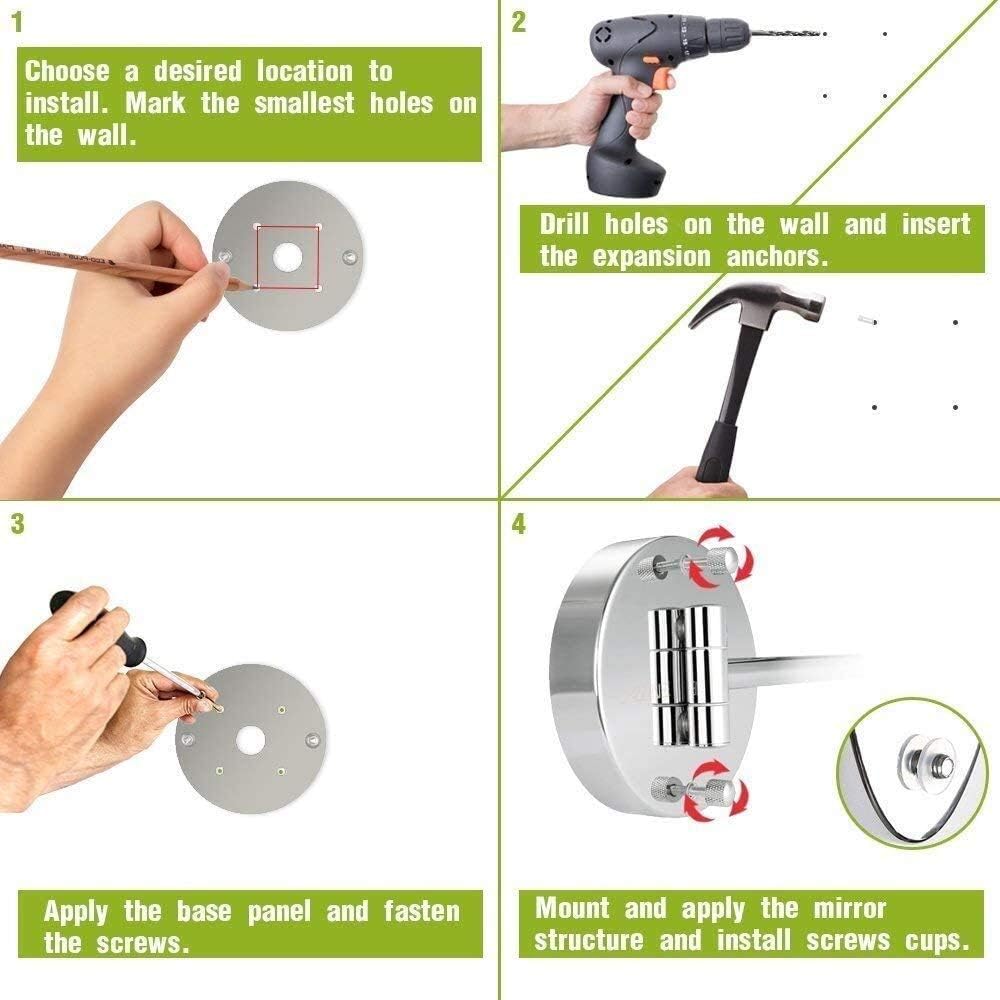 バスルームミラー 壁掛け化粧鏡 8インチ 両面 10倍倍率 LEDタッチ調光 360°回転 伸縮式折りたたみ式 ホテルバニティ用 電 化粧鏡、8インチ  両面シェービング拡大鏡、壁掛け式バスルーム伸縮式ラウンド化粧鏡、ゴールド、5倍 壁掛けミラー、8インチ両面拡大シェービング ... ウォールマウント倍率リトラクタブル化粧鏡折りたたみホテルのバスルーム両面ミラーギフト