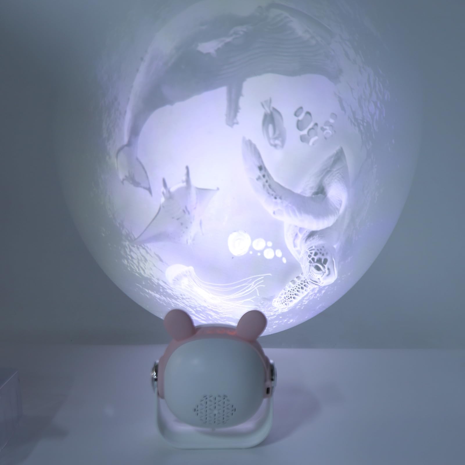 Proiettore con Altoparlante Luce Notturna per Bambini, Lampada per Proiettore Ricaricabile Tramite USB Camera da Letto, Lampada Proiezione con 15 Film