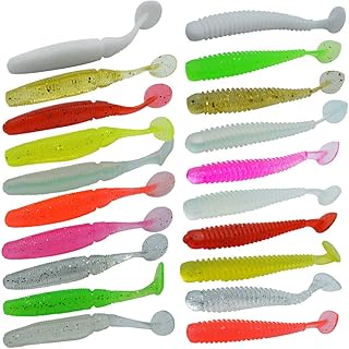 Senven verme artificiale, Biomimetic Morbido Silicone Earthworm Esche Worm Esche da Pesca Simulazione Red Worms plastica Verde Ambiente Strong Tentazione Esca Finta Red Worm - 20Pcs