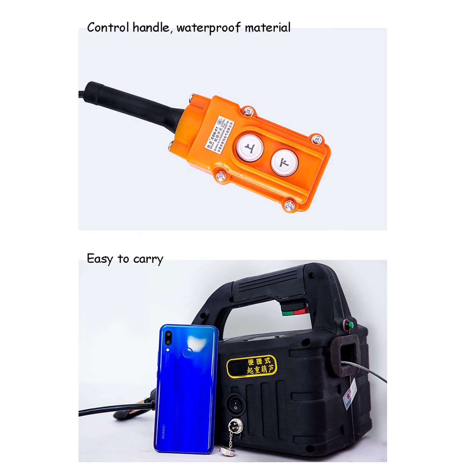 Paranco elettrico 500 kg con manuale/filo/telecomando, corda in acciaio anti-rotazione per sollevamento stabile interno, perfetto per uso domestico e progetti fai da te