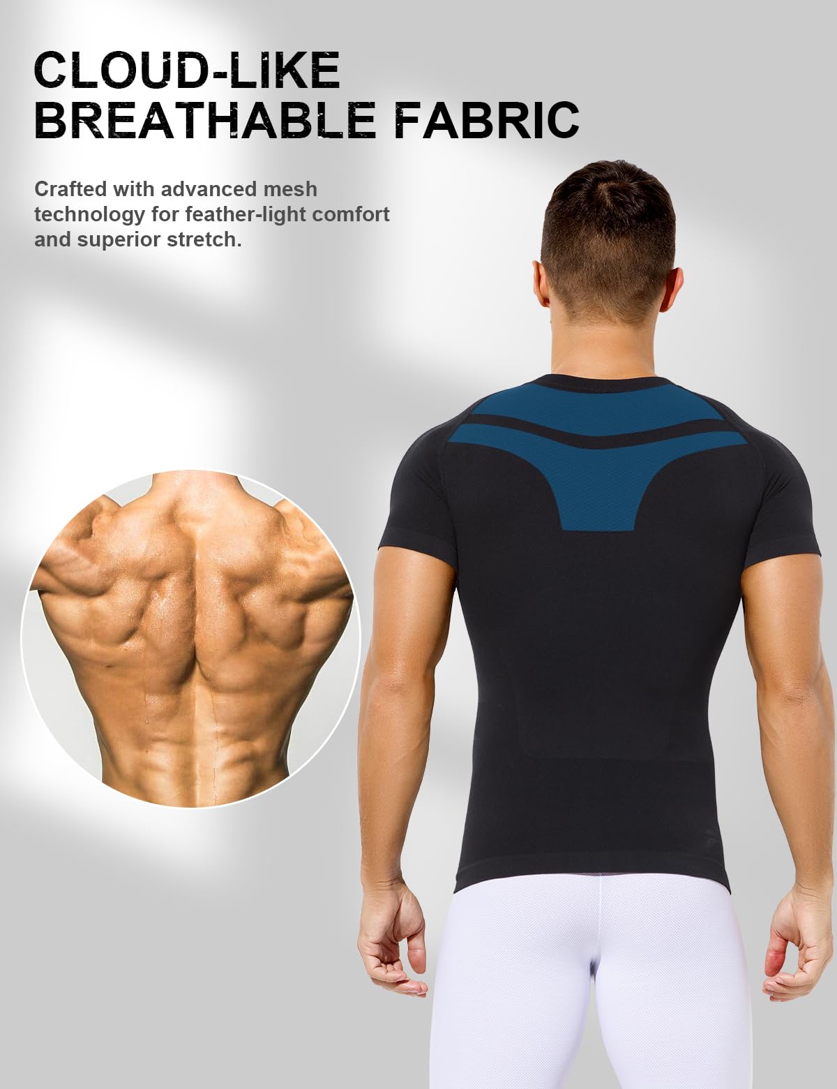 Casey Kevin Homme Compression T-Shirt, Shapewear Contrôle du Ventre Sport Top, Maillot de Corps Compression pour Perdre du Poids Ventre Plat Homme