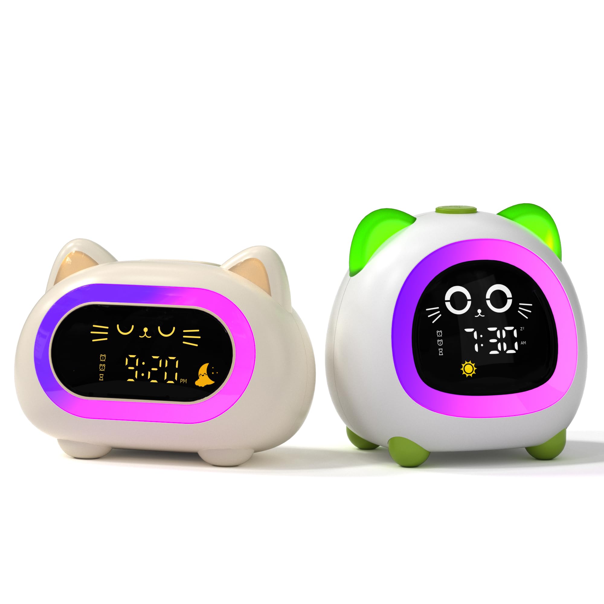 ANALOI Alarm Clock for Kids, Kids Alarm Clock Ok to Wake Cute Night Light for Bedroom, Toddlers Sleep Training, Cat Gift for Boys Girls Children