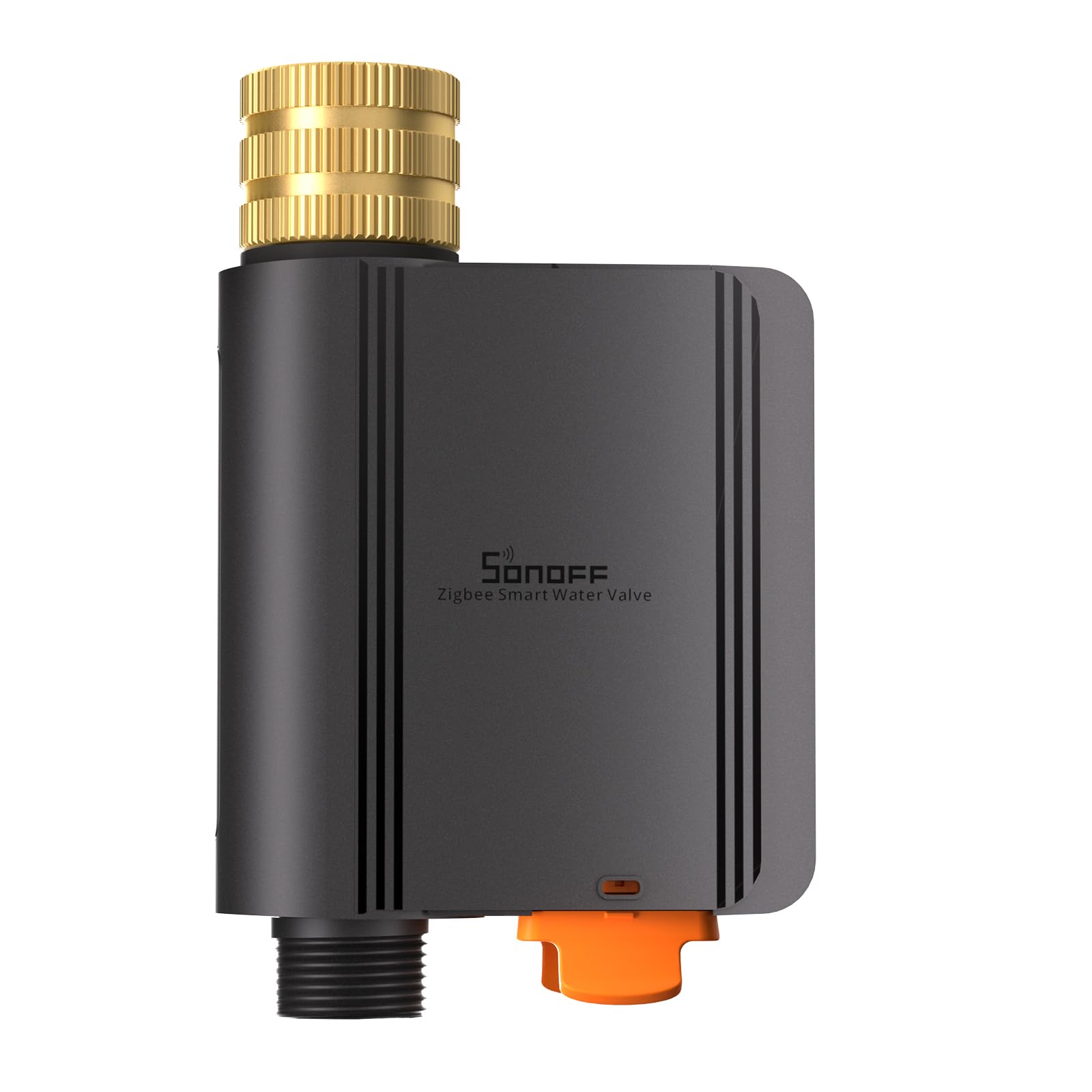 SONOFF SWV-ZFE Hydro ONE Temporizador de aspersores Zigbee inteligente, entrada de latón, temporizador de riego con programación adaptada al clima con medidor de flujo para jardín y césped, funciona
