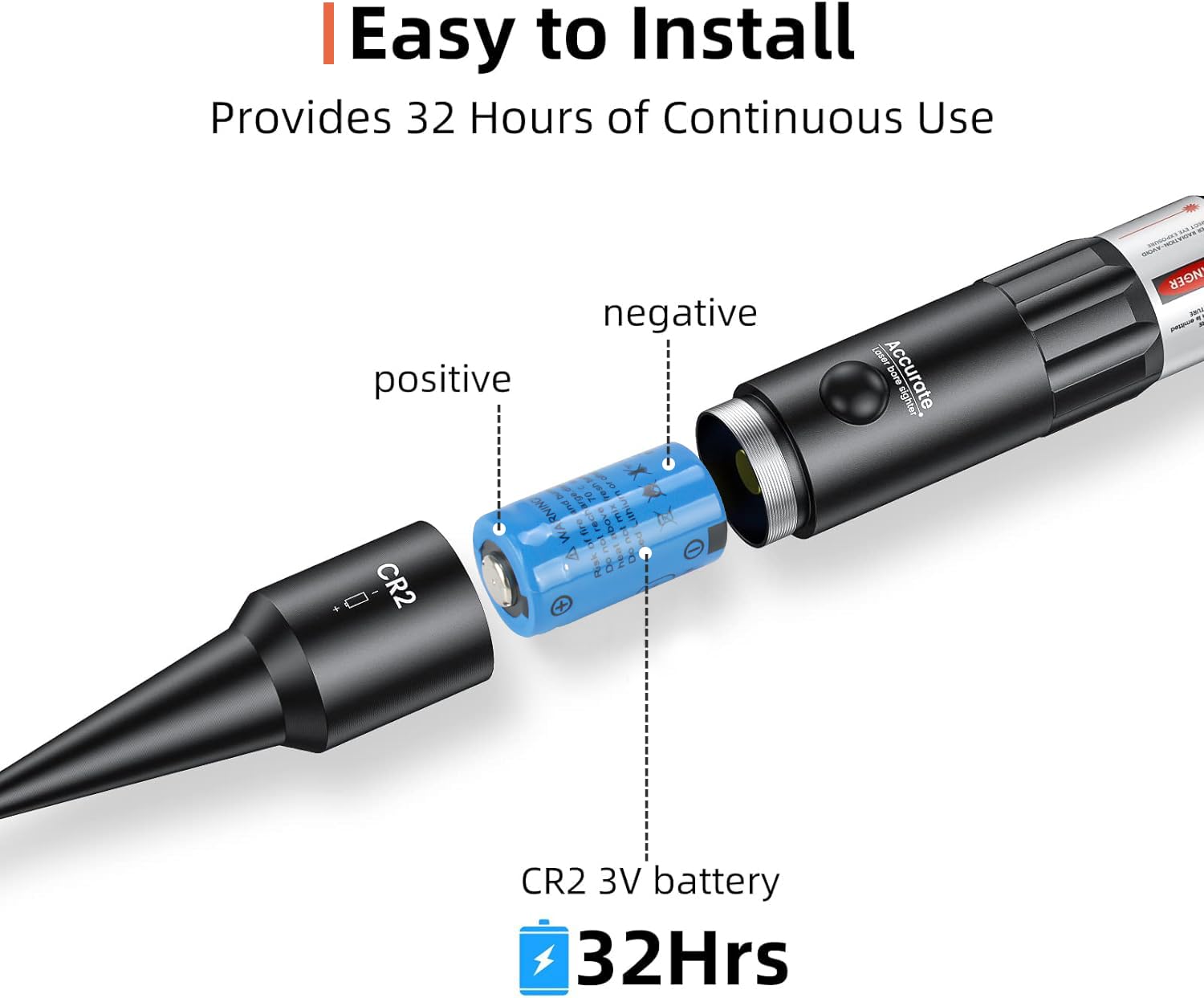 KinZon Kit de réglage de la visée Laser calibres 0.17 à 0.78 (12GA) Laser Bore Sight, viseur à alésage Rouge, 30 adaptateurs, avec Embout pour améliorer la stabilisation