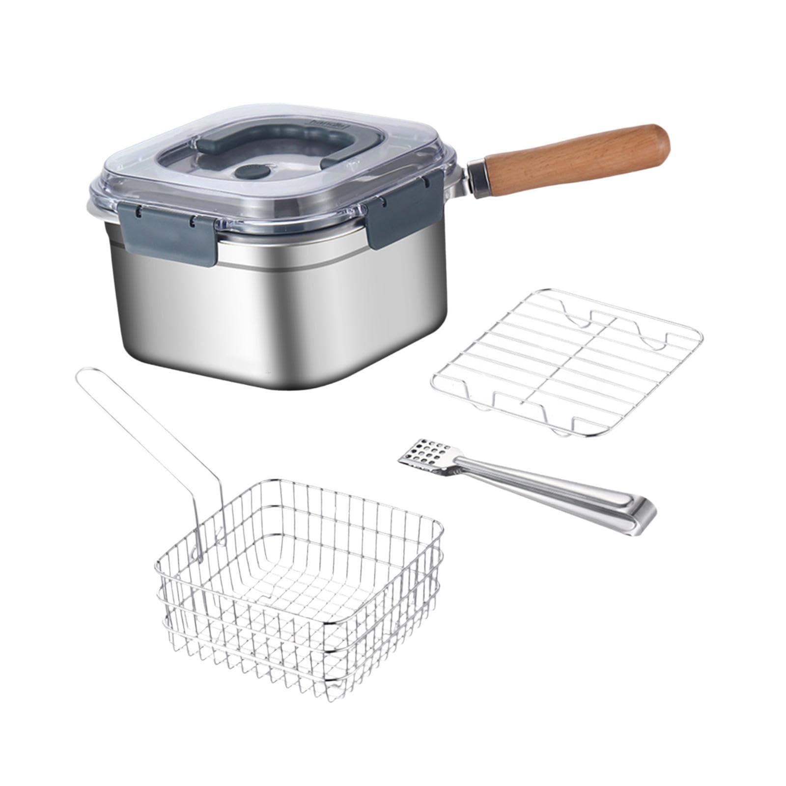 Deep Frying Pan Set Preservation Box for Gas/Induction | Deep Frying Pan Set Preservation Box for Gas/Induction Cooker Restaurant BBQ Stainless Steel-image-35