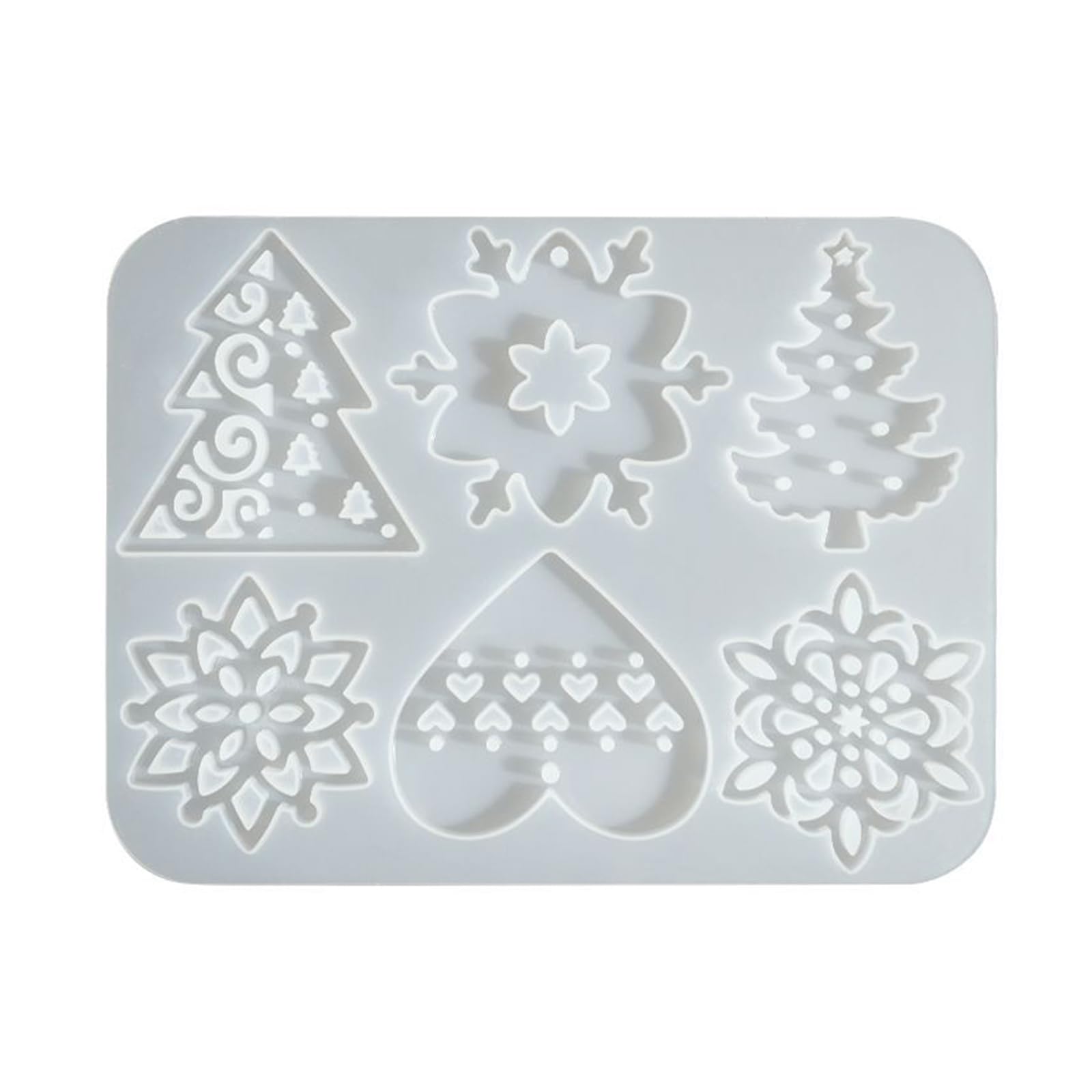 Tsophreniq Hollow Christmas Tree Silicone Baking for Handcraft Snowflake Decorations and Festival Projects Silicone Christmas Tree