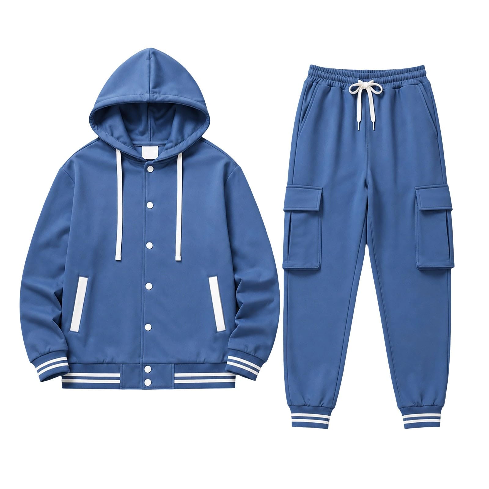 Survêtement complet pour homme 2 pièces à capuche style baseball