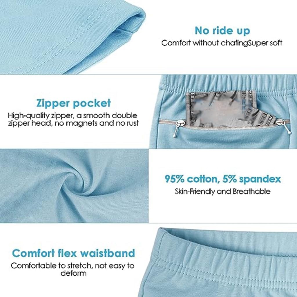 Women's Underwear Hidden Pocket Panties Seamless Boxers Brief Cotton for Phones, Credit Cards Undergarments 3/6 Packs