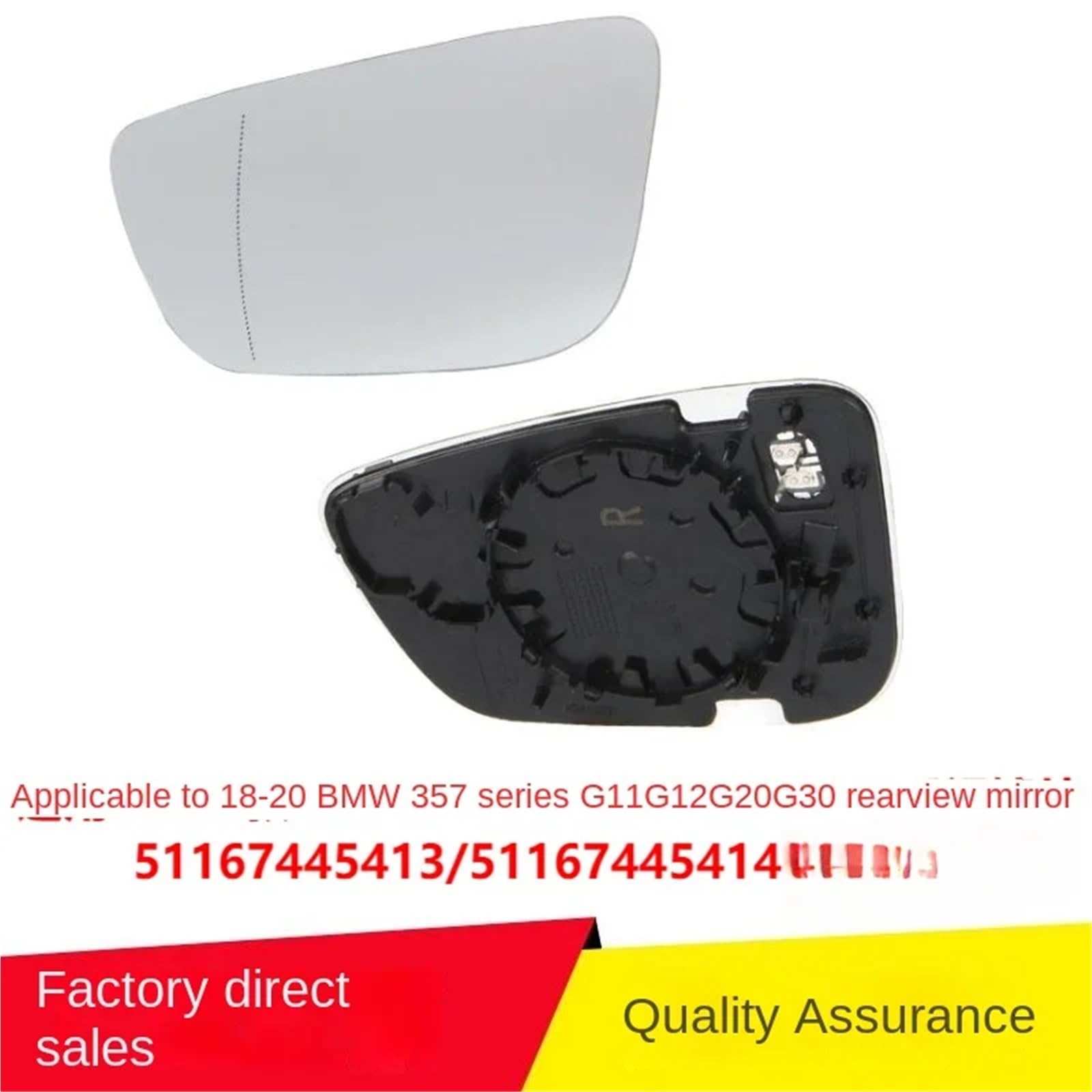 Vetro Dello Specchietto Retrovisore Lente specchietto retrovisore 51167445413 applicabile al 2018-2020 per BMW Serie 3 5 7 G11 G12 G20 G30 installare(Right)