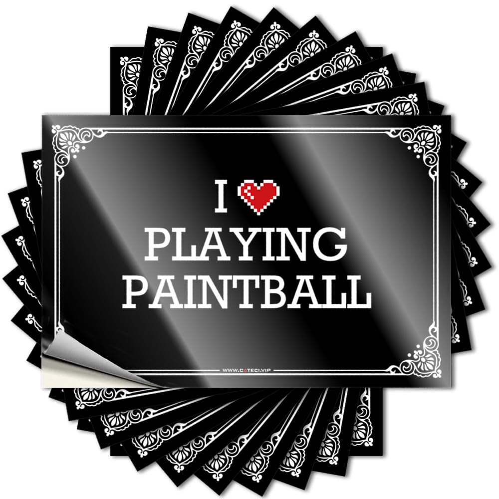 Men Cave Decor Dart Tattoo - I Love Playing Paintball Case Waterproof Vinyl Sticker(6X9CM)
