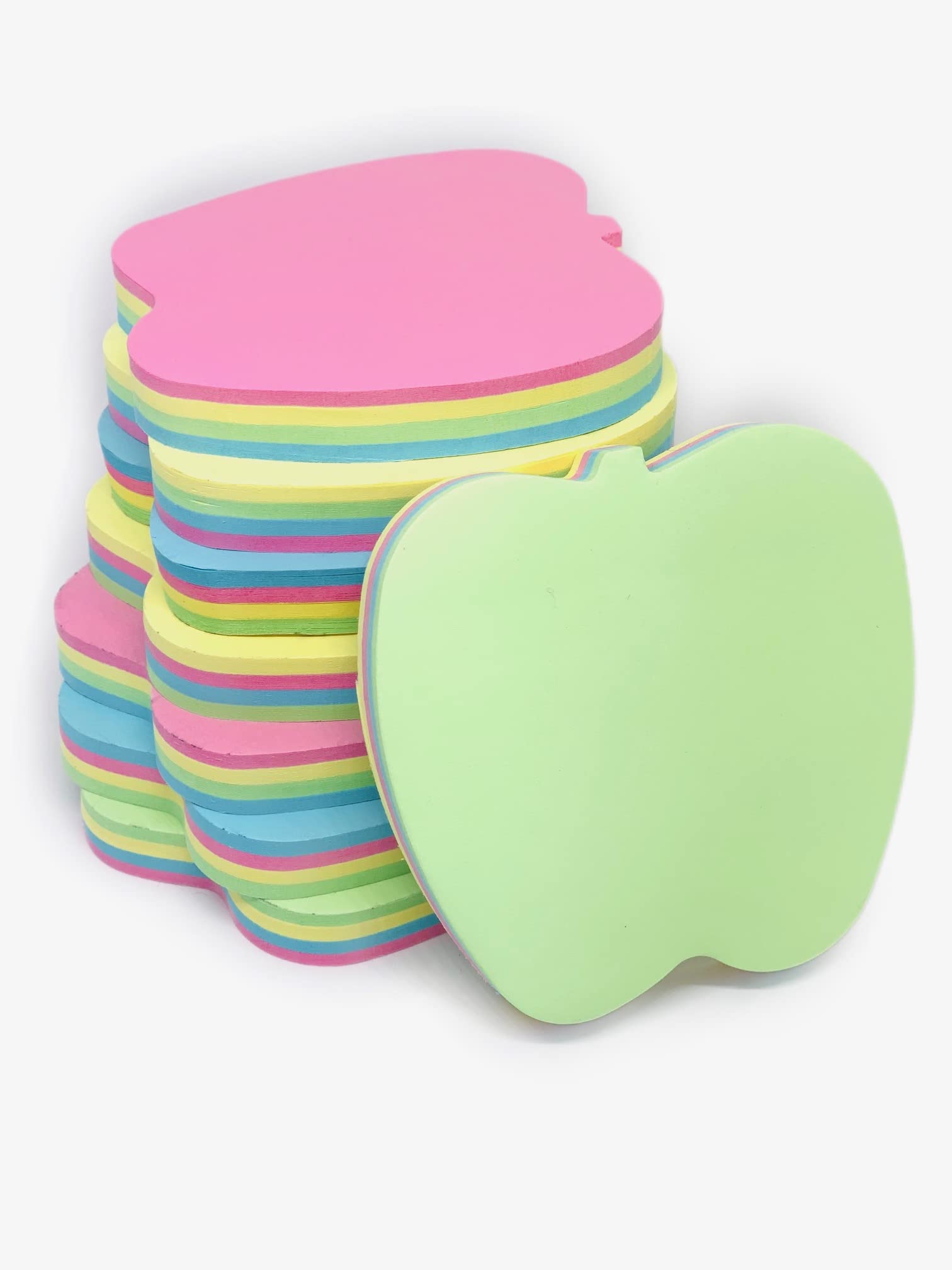 GUMTAPE Apple Shape Sticky Notes 76 mm x 76mm, 8 Pads of 100 Sheets/Pad