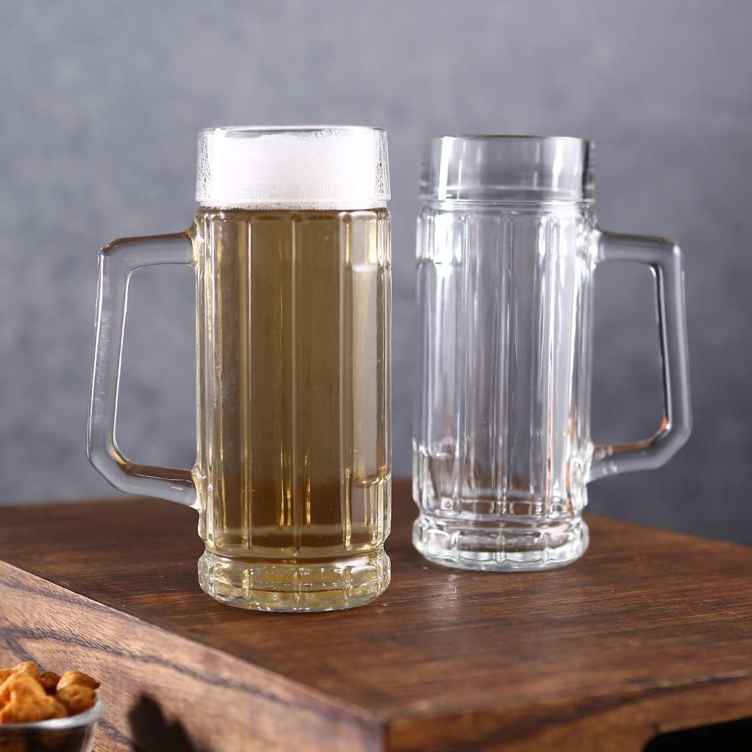 Smartserve Gambrinus Imported Glass Beer Mugs Set, 330ml, Set of 2, Small | Premium Crystal-Clear Glassware for Lager, Ale & Craft Beer, Dishwasher Safe Drinkware