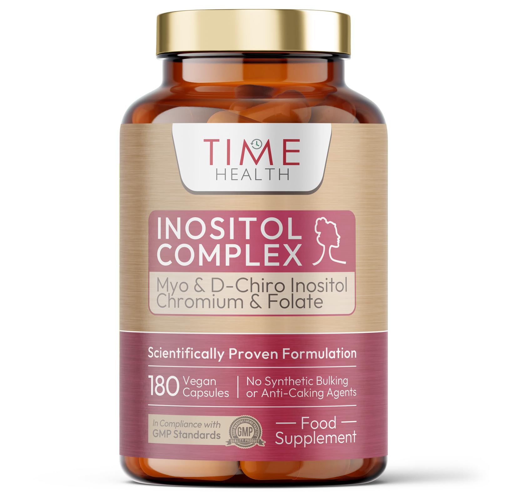 Inositol Complex | PCOS Support | 180 Capsules | Myo & D Chiro-Inositol, Folate & Chromium | 6X More D Chiro Inositol for Enhanced Benefits | Quatrefolic® | Vegan | UK Made | Additive Free