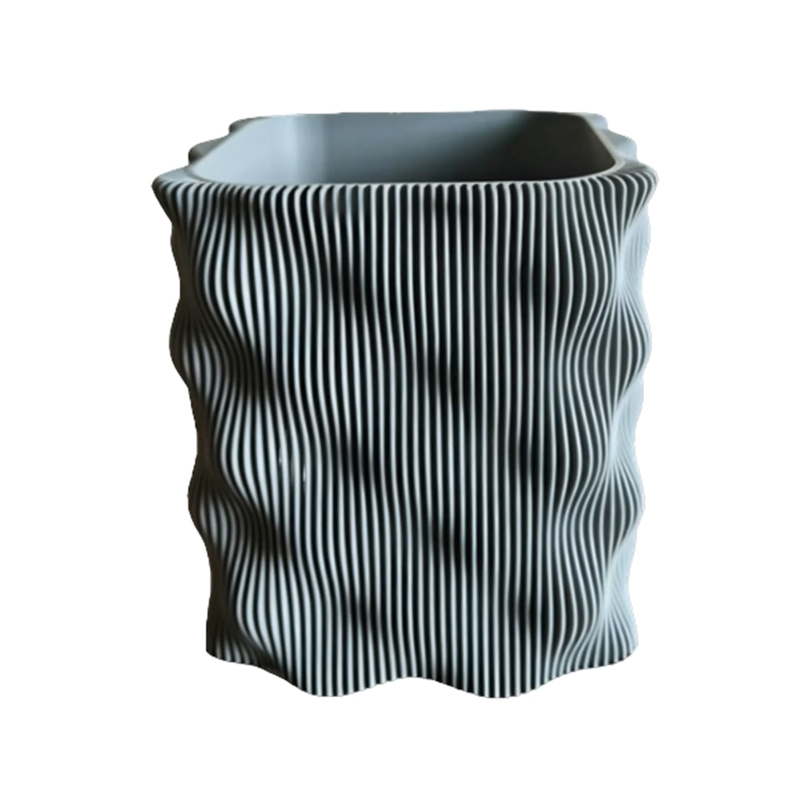 TFAOYS Desk Pen Holder with Striped Texture, Open Top Organizer Cup, Compact Desktop Storage for Pens and Pencils for Home Study Table Organizer Writing Utensil Cup Tabletop Stationery Storage Desk