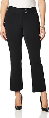 Rafaella Women's Petite Curvy-Fit Gabardine Pant, Short Inseam Black, 12 Petite