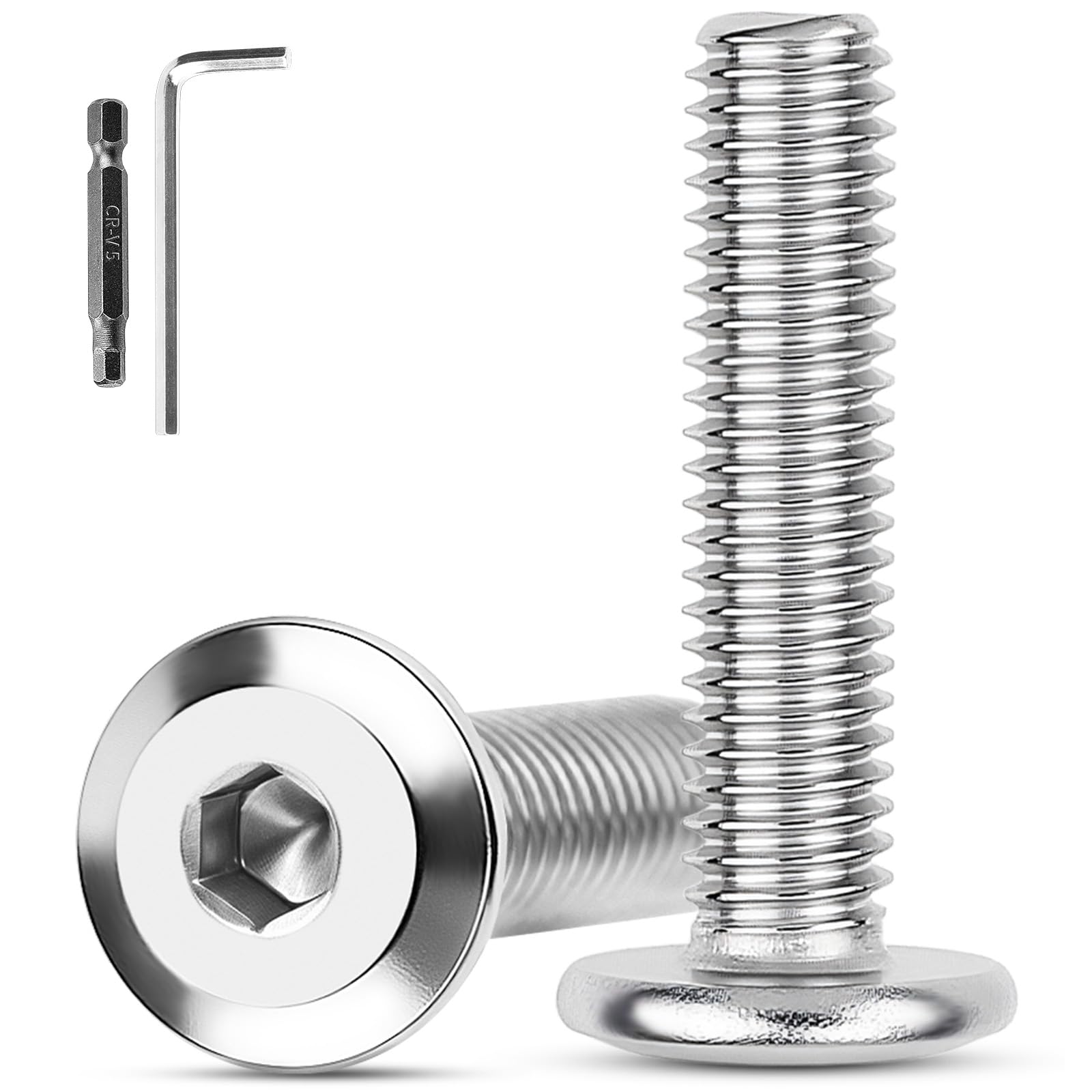 XRXYMQ M8 Bolts 10 Pcs M8 x 55 mm Flat Head A2 Stainless Steel