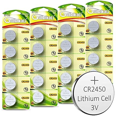 GutAlkaLi CR2450 Lithium 3V Battery, Electronic Coin Cell Button for Toys Calculators Watches (20 Pcs) Cover
