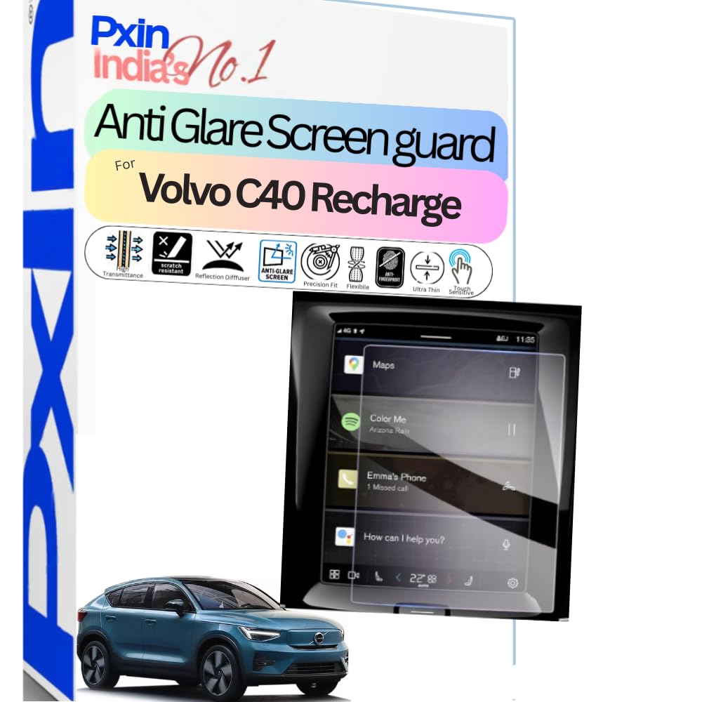 Pxin Anti-Glare & Anti Reflection Screen Guard compatible with Volvo C40 Recharge Car Infotainment| Plasma Layer| Scratch Resistant | 4K HD Clarity | No Fingerprint-image-28