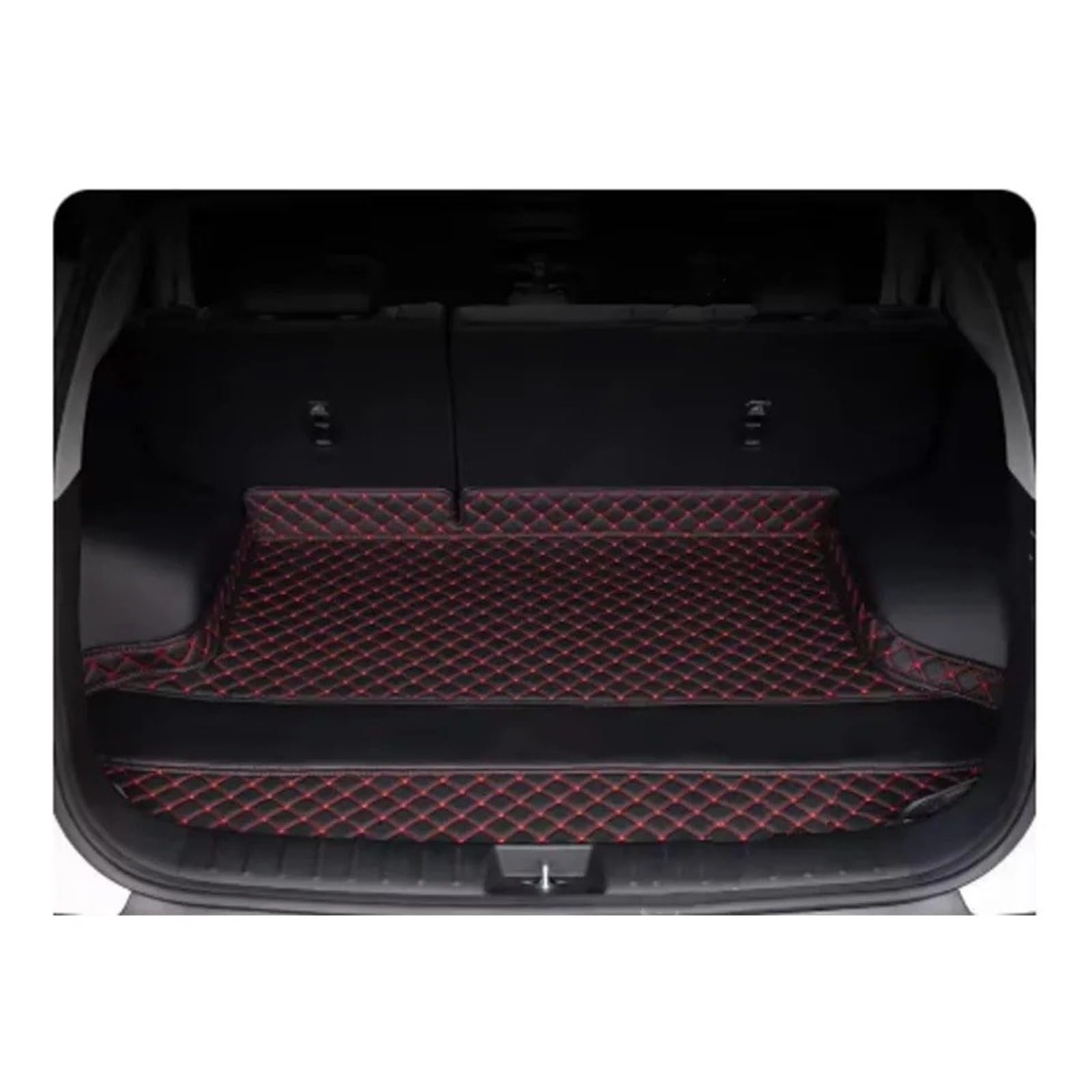 Kofferraumwanne Für Accord 7th Sedan 2003–2007 Auto-Kofferraummatten Leder-Aufbewahrungs-Pad Fracht-Kofferraum-Teppich Anti-Schmutz-Liner Schutzfrachtmatte(Black red)