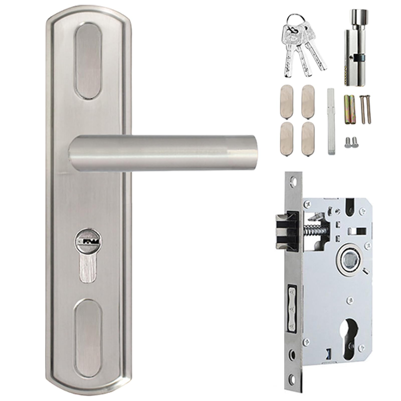 Oxxggkao C Security Antitheft Door Handle Entry Door Handle With And Keys Stainless Steel Interior Antirust Stainless Steel Interior Replacement