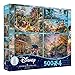 Ceaco - 4 in 1 Multipack - Thomas Kinkade - Disney Dreams Collection - Snow White, Mickey & Minnie Mouse, & Pocahontas - (4) 500 Piece Jigsaw Puzzles