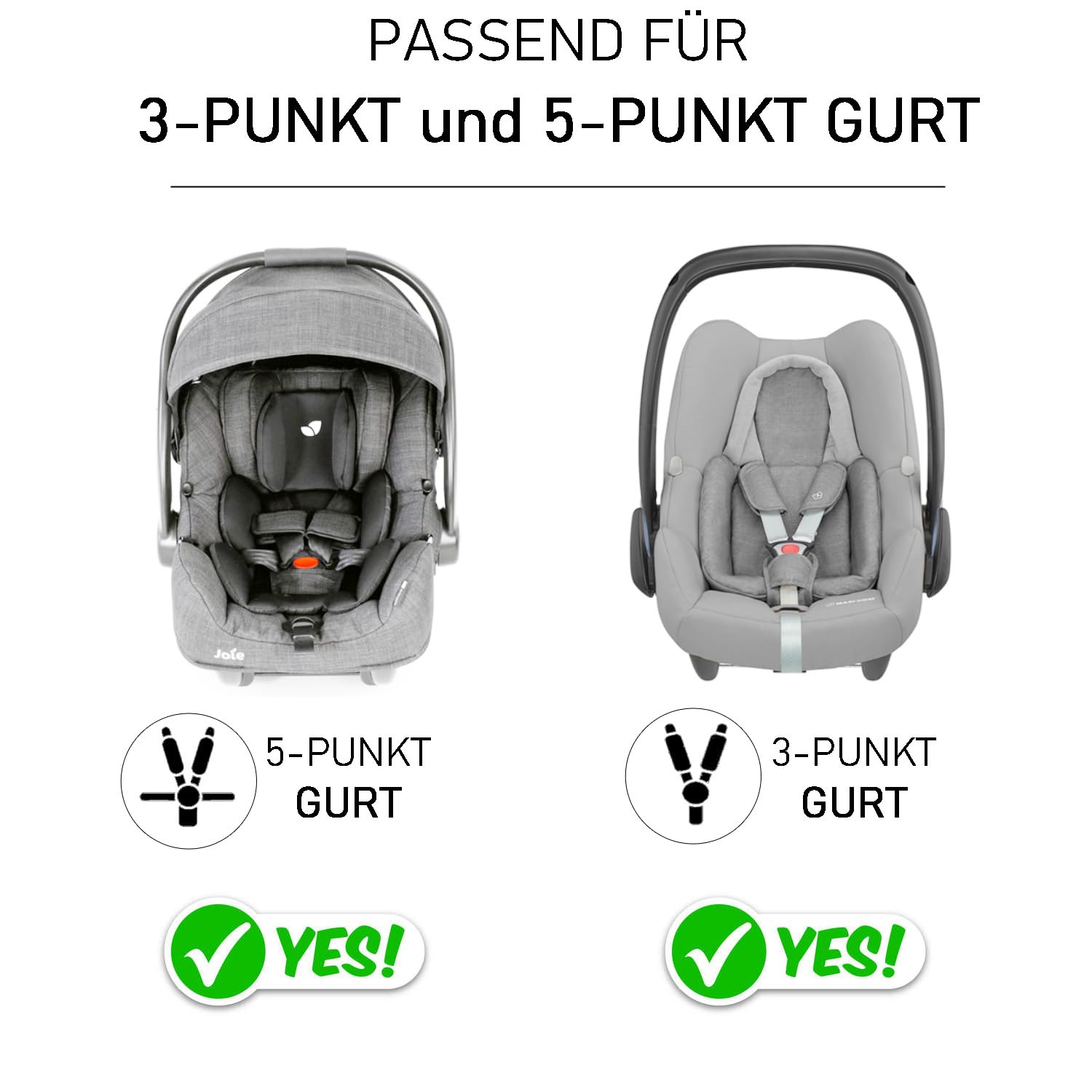 Fußsack für Babyschale Ganzjährig Boucle, Übergang Einschlagdecke universal 3-Punkt Eukalyptus