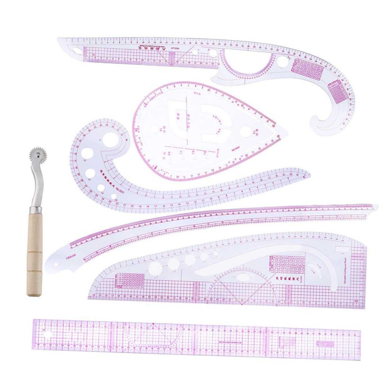 LIFKOME Reglas de para Confección con Curvas para Manga Bolsillo y Cuello Precisión Alta Flexibles y Duraderas Herramientas para Diseño y Corte de Ropa