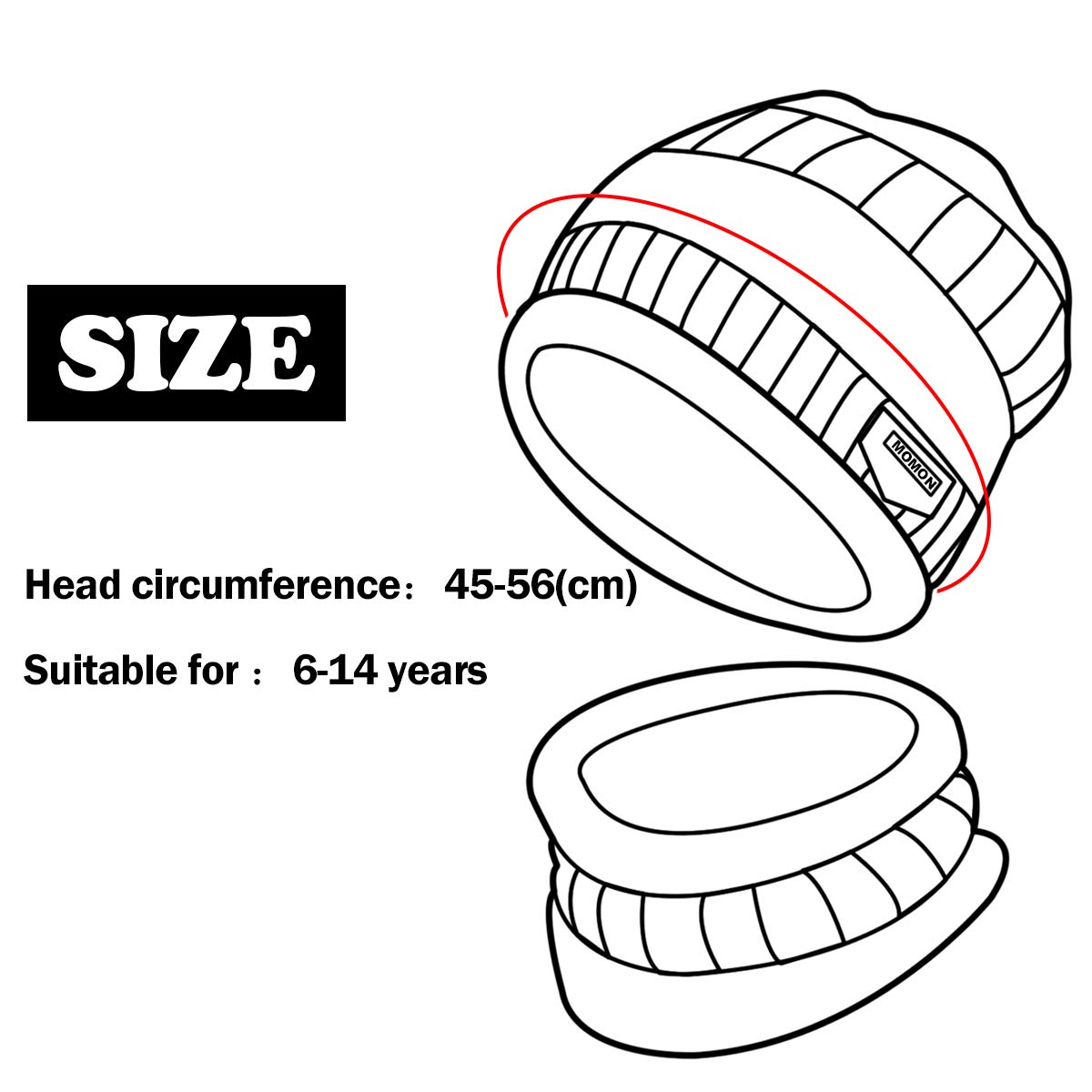 YR.Lover Momoon Cappello a Berretto Spesso + Sciarpa Set Inverno Caldo Berretto da Neve Lavorato a Maglia con Teschio per Bambini Ragazzi Ragazze (Adatto per 6-14 Anni)