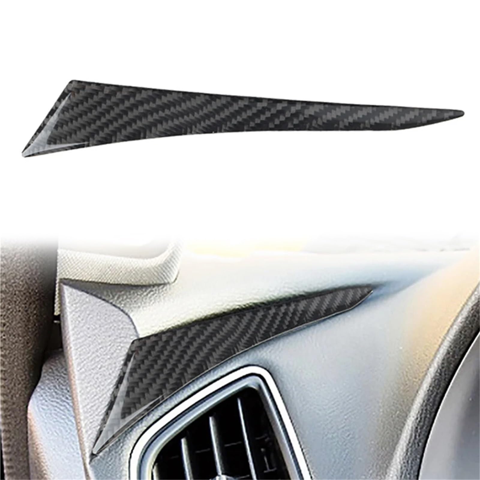 Interior Decoration for Infiniti Q50 Q60 2014-2019 1pc Black Carbon Fiber Dashboard Sticker Cover Car Interior Left Side Accessories