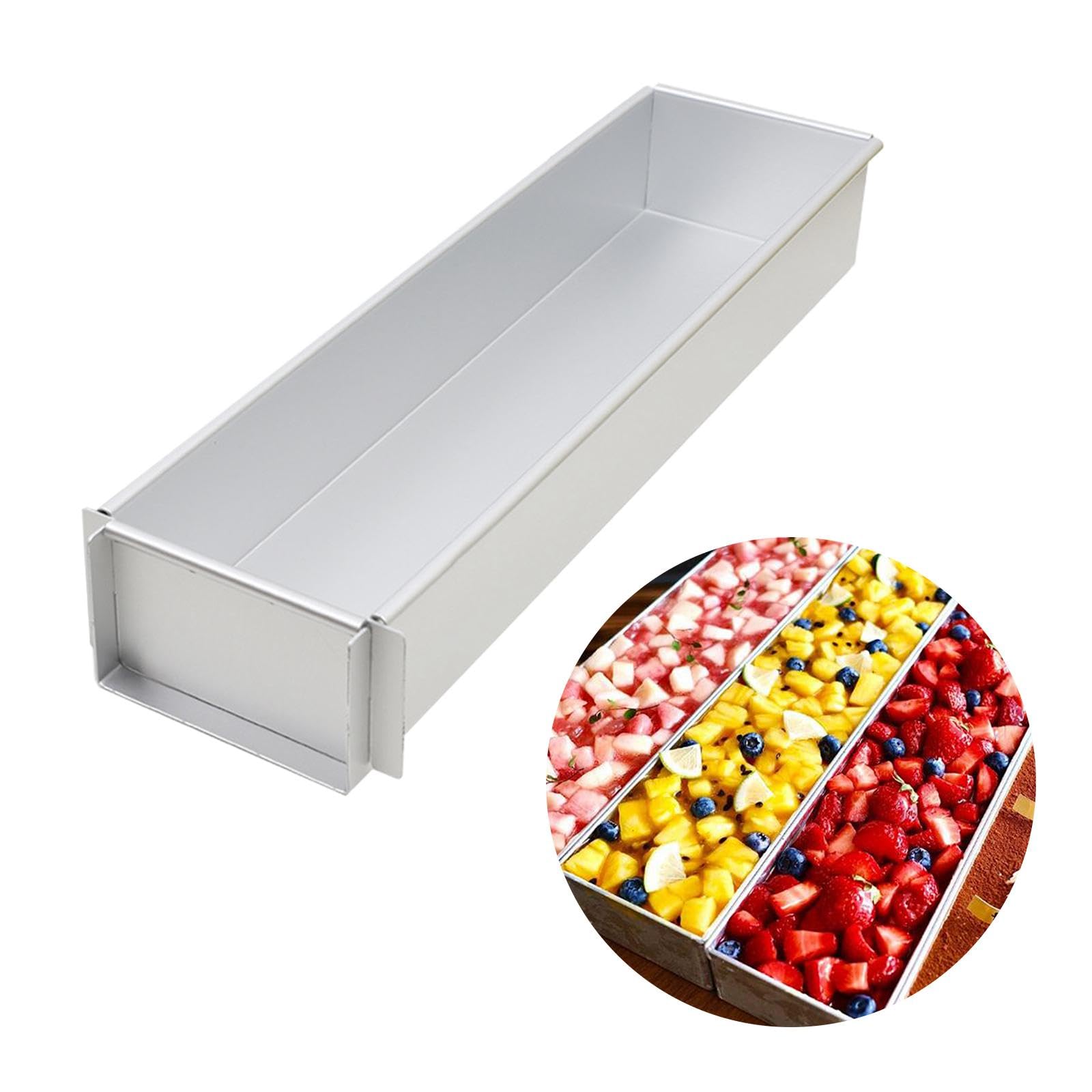 Molde rectangular de aluminio para tartas de queso, molde para tartas de brownie, marco móvil